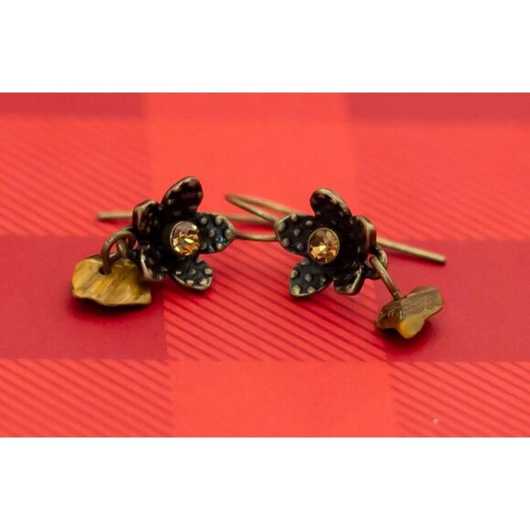 Vintage Floral Gold Tone Earrings and Pendant Necklace by Avon 18 Inches - O17 - Picture 3 of 4